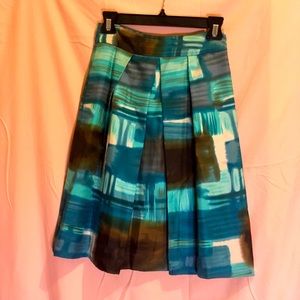 Retro blue abstract print silk skirt**3/$20**